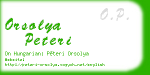 orsolya peteri business card